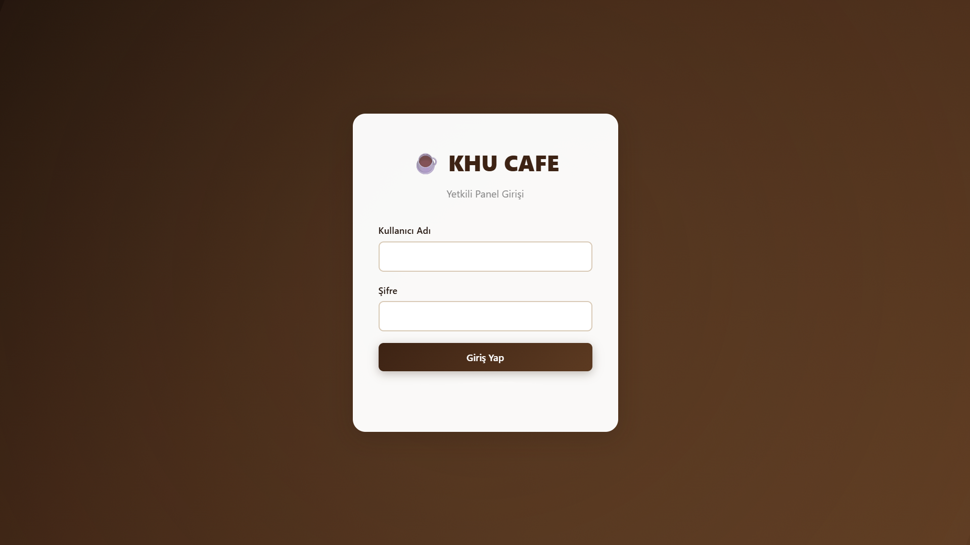 KHUCAFE Paket2 sipariş sistemli QR menü ekran görüntüsü